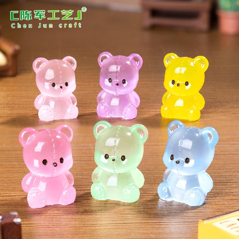 微景观创意夜光小泰迪公仔娃娃屋 DIY装饰品挂配件迷你树脂小摆件