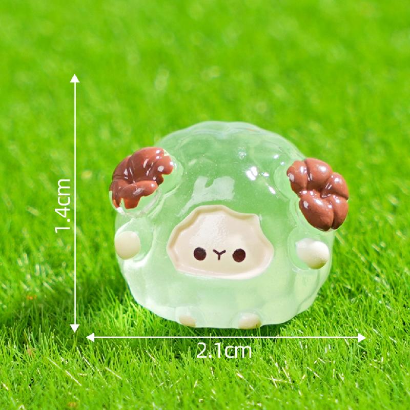 跨境微景观创意夜光小绵羊园艺造景 DIY装饰品配件迷你桌面小摆件