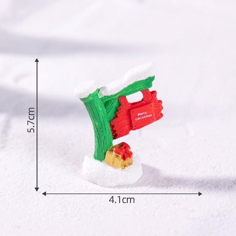 微景观创意圣诞路牌指示牌节日造景 DIY装饰品配件微缩迷你小摆件
