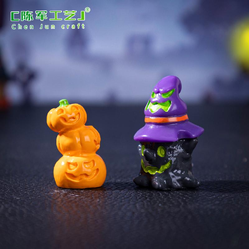 跨境外贸微景观创意万圣节幽灵南瓜萌粒 DIY装饰品配件迷你小摆件