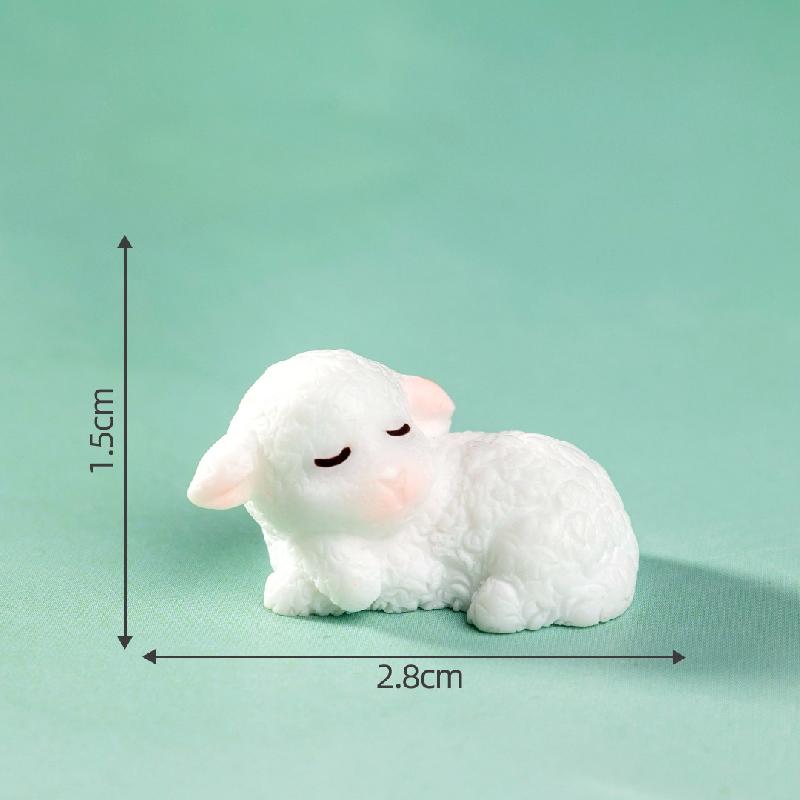 跨境苔藓微景观创意可爱小羊羔动物公仔 DIY装饰品配件迷你小摆件