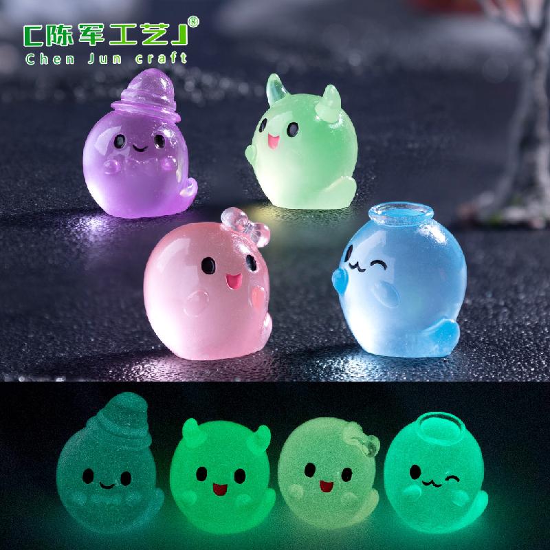 跨境新品微景观创意夜光小怪兽精灵 DIY装饰品配件迷你树脂小摆件