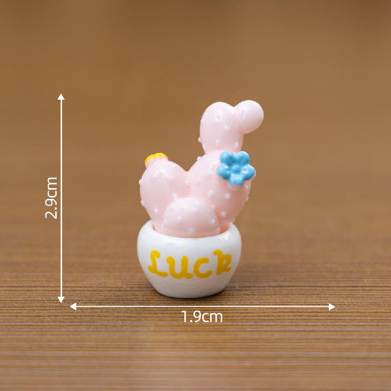 微景观创意粉嫩仙人掌多肉植物盆栽娃屋 DIY装饰品配件树脂小摆件