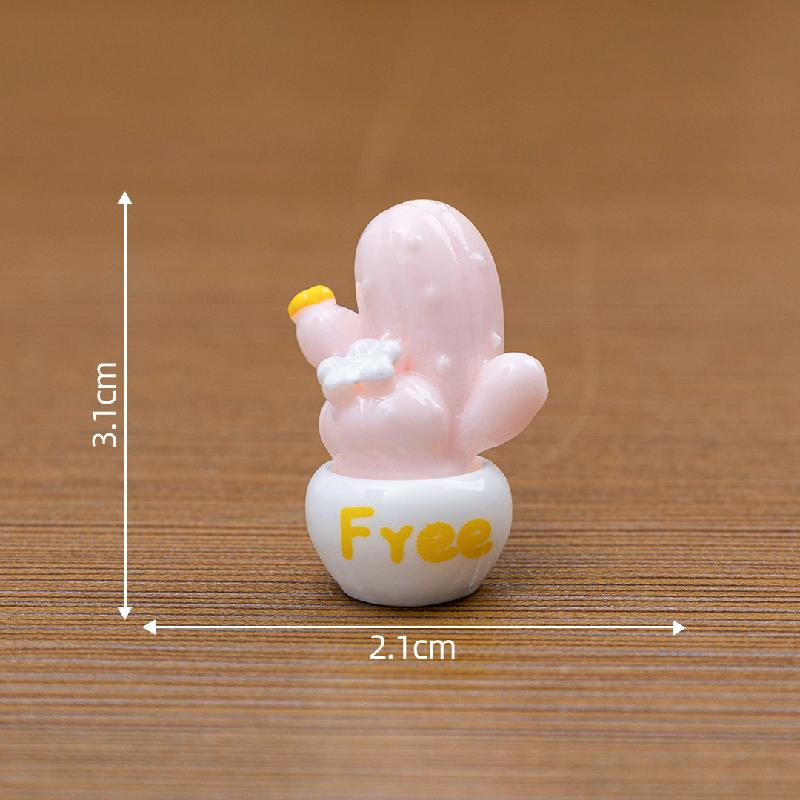 微景观创意粉嫩仙人掌多肉植物盆栽娃屋 DIY装饰品配件树脂小摆件