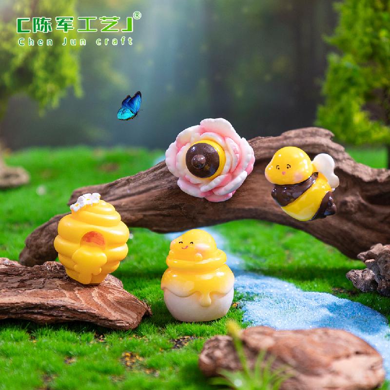 微景观创意贪吃小蜂蜜蜂巢园艺造景 DIY装饰配件迷你小桌面小摆件