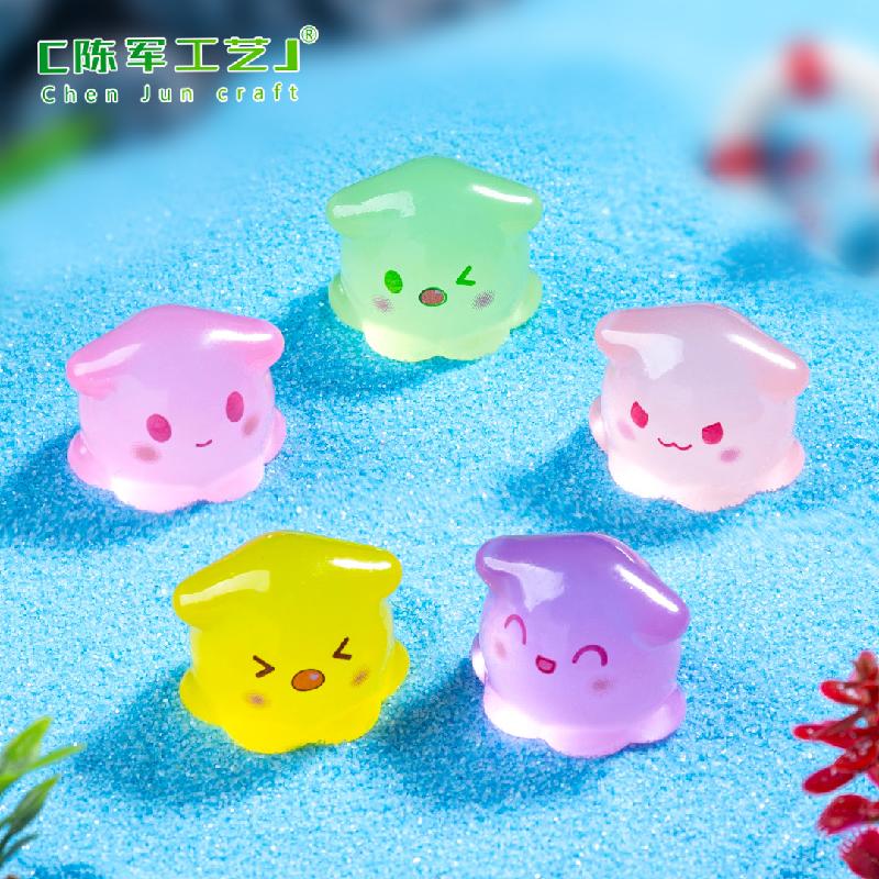 跨境外贸微景观夜光可爱小章鱼海洋造景 DIY装饰品配件迷你小摆件