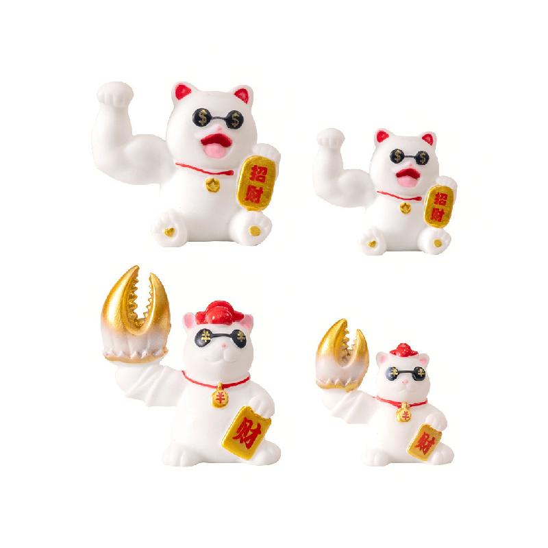 Tiểu cảnh mèo chiêu tài mini trang trí bàn và xe DIY (ZC-1217)