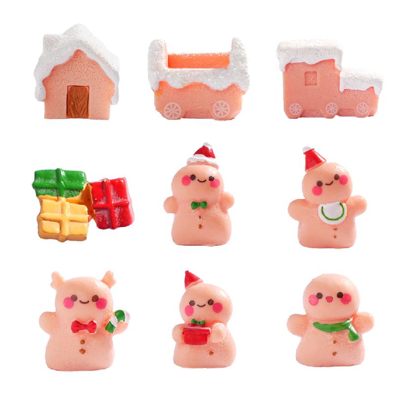 跨境微景观创意圣诞姜饼人公仔节日造景 DIY装饰品配件迷你小摆件