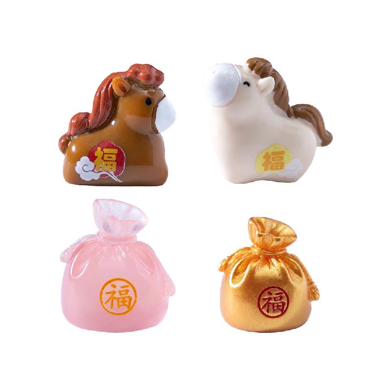 微景观马年新年吉祥福袋小马公仔 DIY装饰品挂配件迷你桌面小摆件