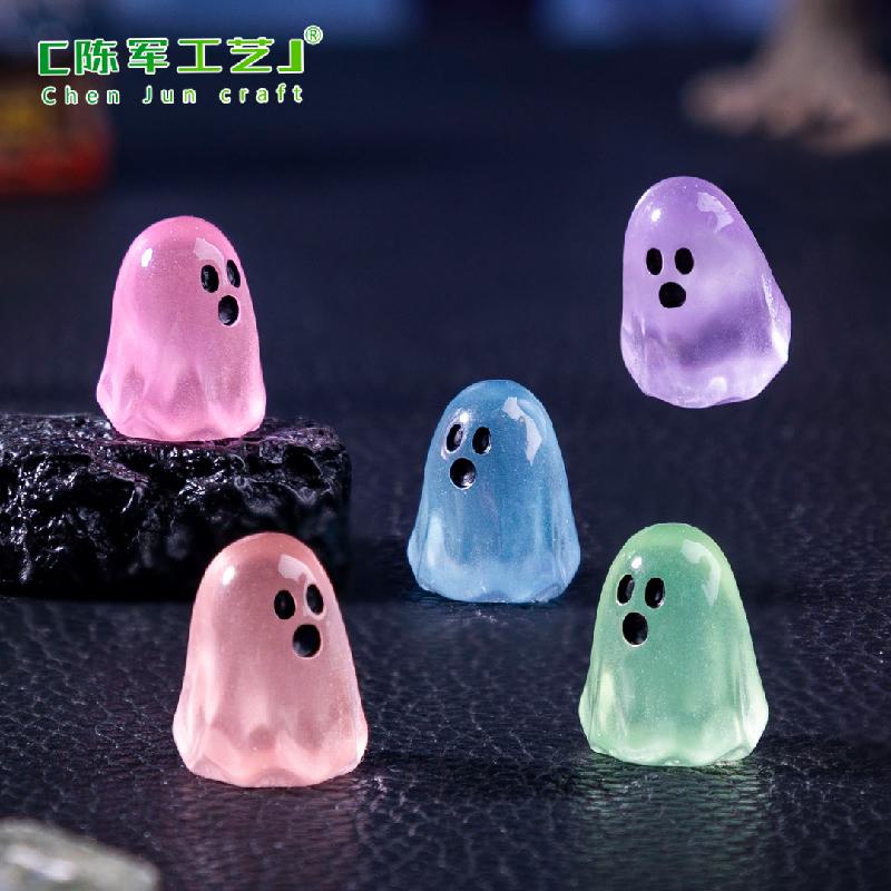 跨境外贸创意夜光小幽灵萌粒盲袋 DIY装饰品配件万圣节迷你小摆件