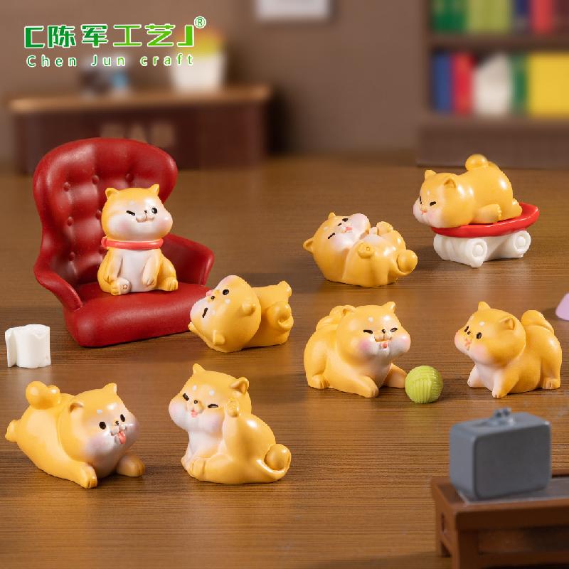 微景观创意可爱调皮小狗娃娃屋 DIY装饰品配件迷你车载桌面小摆件