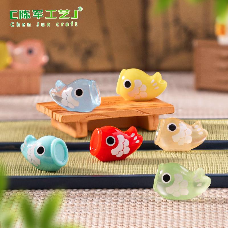 跨境微景观创意日式夜光鲤鱼旗娃娃屋 DIY装饰品挂配件迷你小摆件