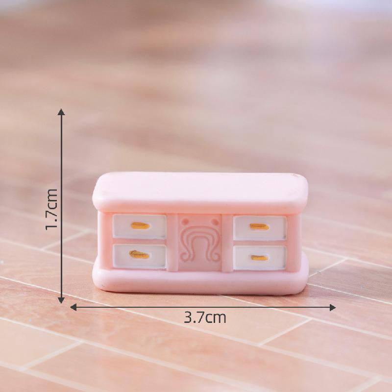 微景观创意可爱粉色沙发衣柜家具娃娃屋 DIY装饰品配件微缩小摆件