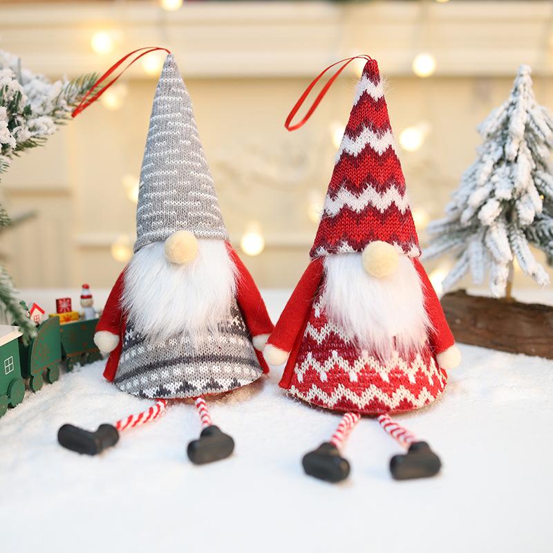 Đồ trang trí Giáng Sinh mới: mô hình ông già Noel không mặt, búp bê đan, móc treo trang trí.