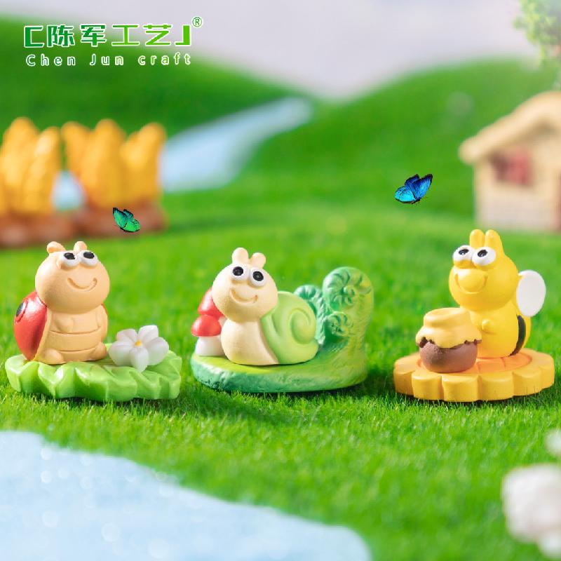 微景观创意小昆虫小蜜蜂蜗牛园艺造景 DIY装饰品挂配件迷你小摆件