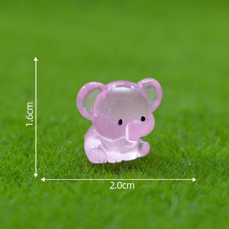 微景观创意夜光小象萌粒园艺造景 DIY装饰品挂配件迷你树脂小摆件