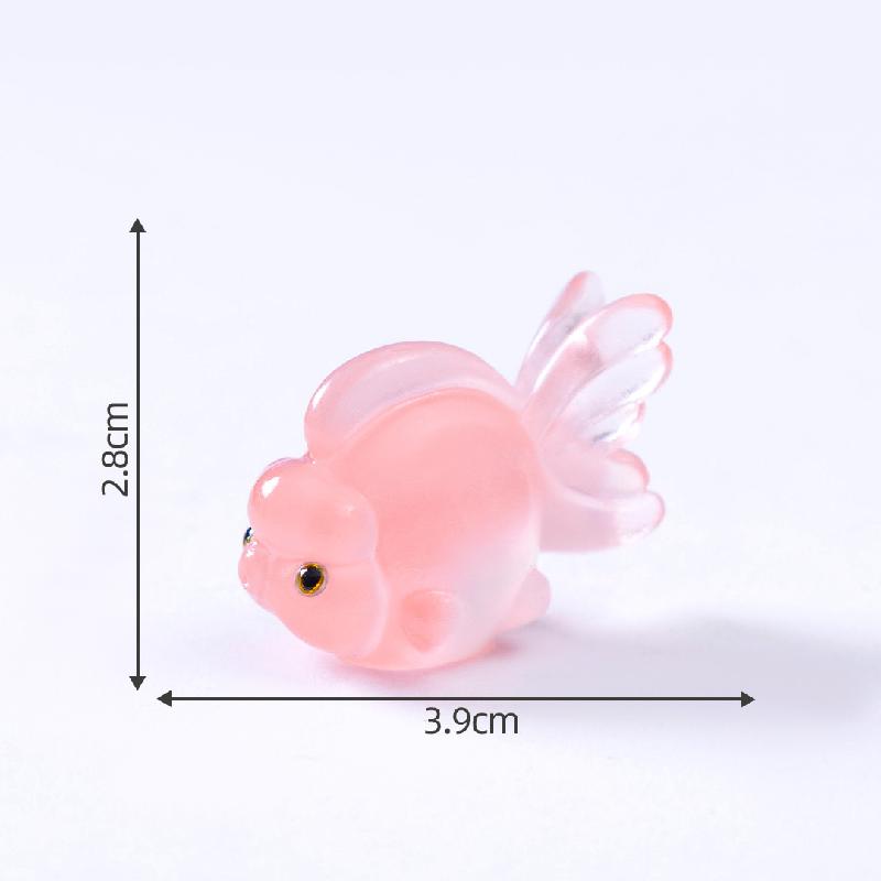 微景观创意夜光福寿小锦鲤鱼儿海洋造景 DIY装饰品配件迷你小摆件