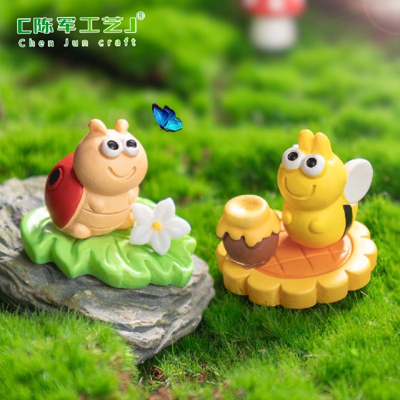 微景观创意小昆虫小蜜蜂蜗牛园艺造景 DIY装饰品挂配件迷你小摆件