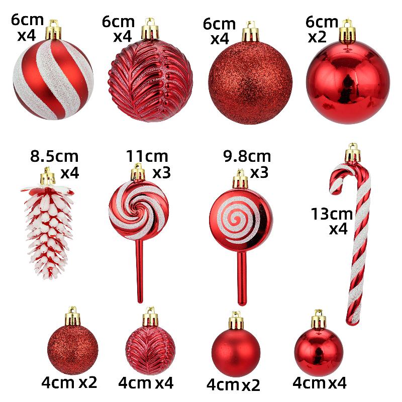 Trang trí Noel: Bộ bóng Noel 6cm/4cm, quà tặng hộp đẹp