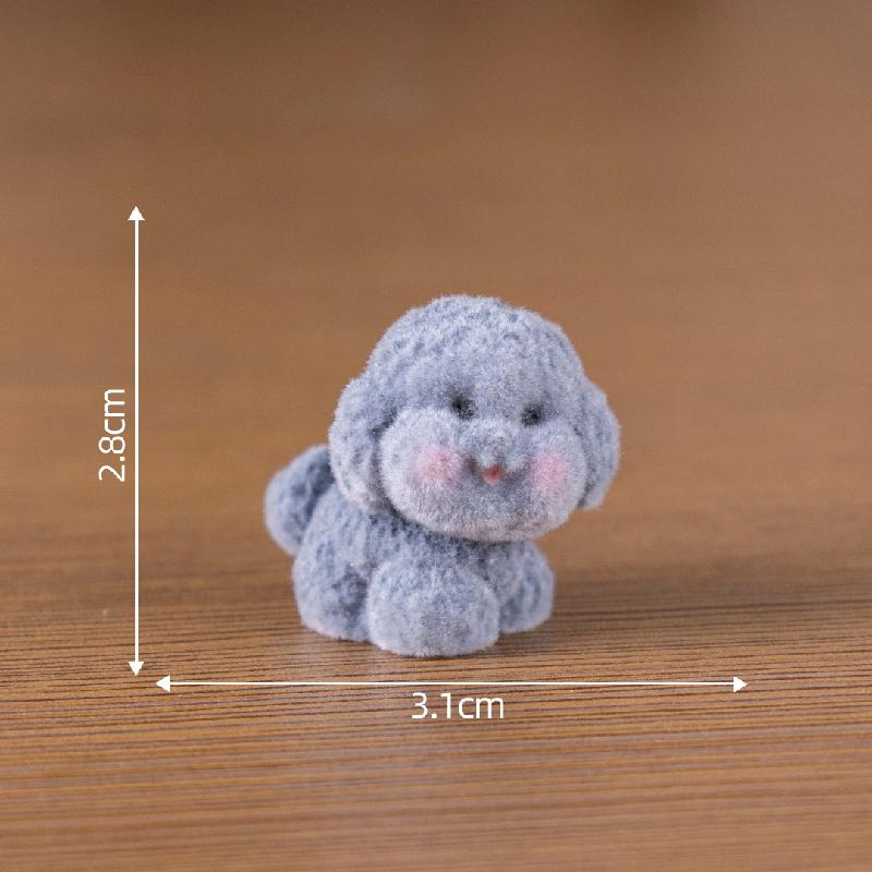 创意植绒比熊小狗公仔萌粒 DIY装饰品钥匙扣包包挂配件迷你小摆件