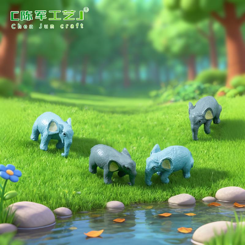 Tiểu cảnh voi hoạt hình, phụ kiện trang trí cây cảnh dễ thương (ZC-585)