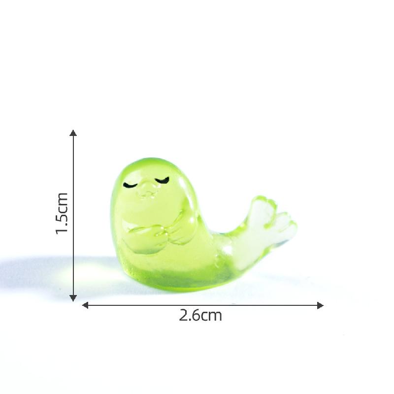 跨境新品微景观创意夜光海豹公仔 DIY装饰品挂配件迷你树脂小摆件