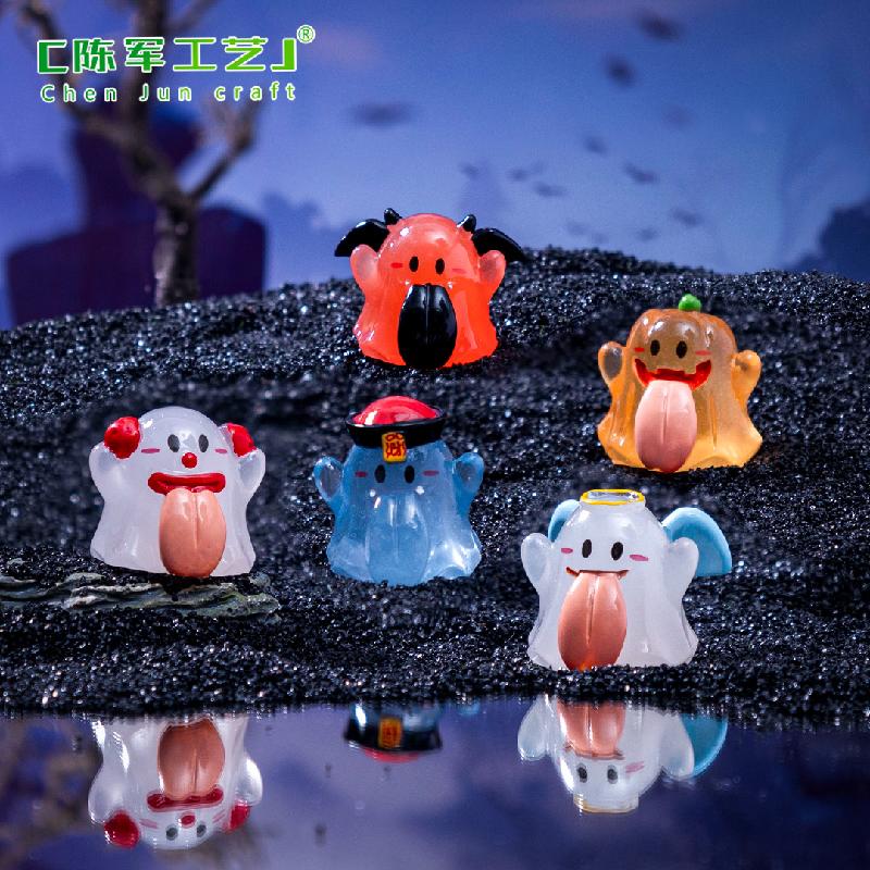 跨境外贸微景观创意夜光大舌头幽灵万圣造景 DIY装饰品配件小摆件