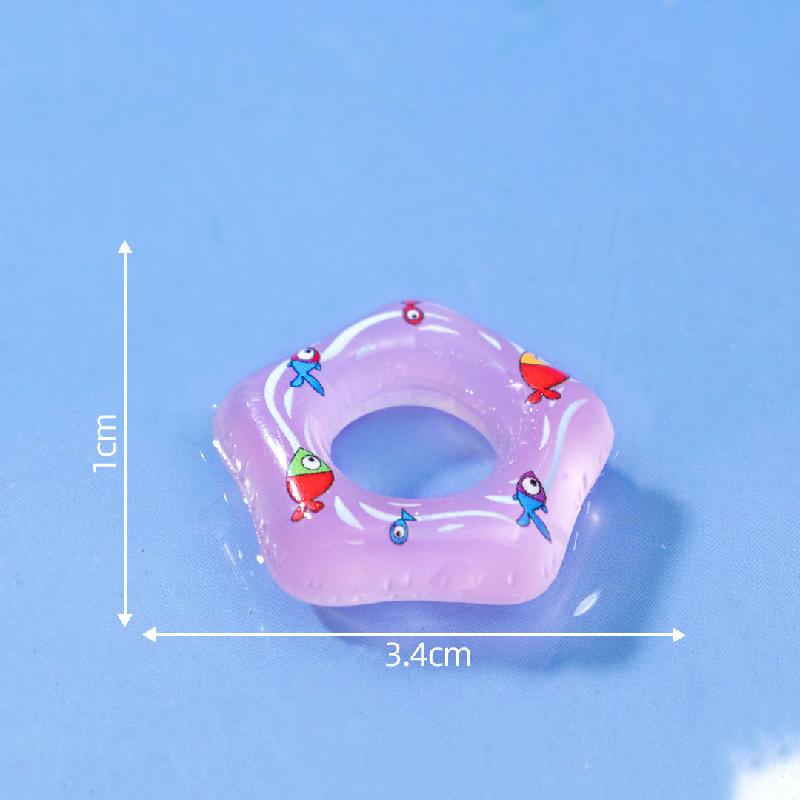 微景观创意游泳圈气垫船海洋动物水族造景 DIY装饰配件迷你小摆件