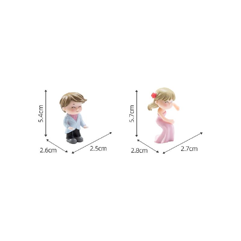 Cặp đôi cưới ôm nhau móc khóa trang trí cây mọng nước (ZC-870)