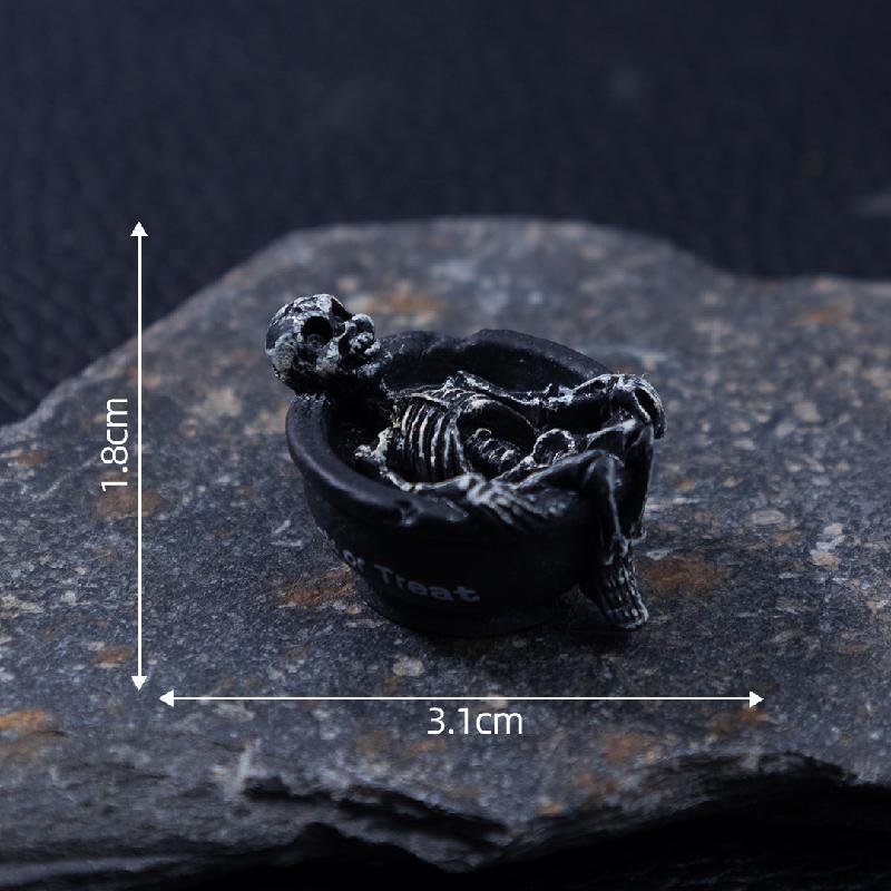 跨境新品微景观创意木乃伊骷髅萌粒万圣节 DIY装饰配件迷你小摆件