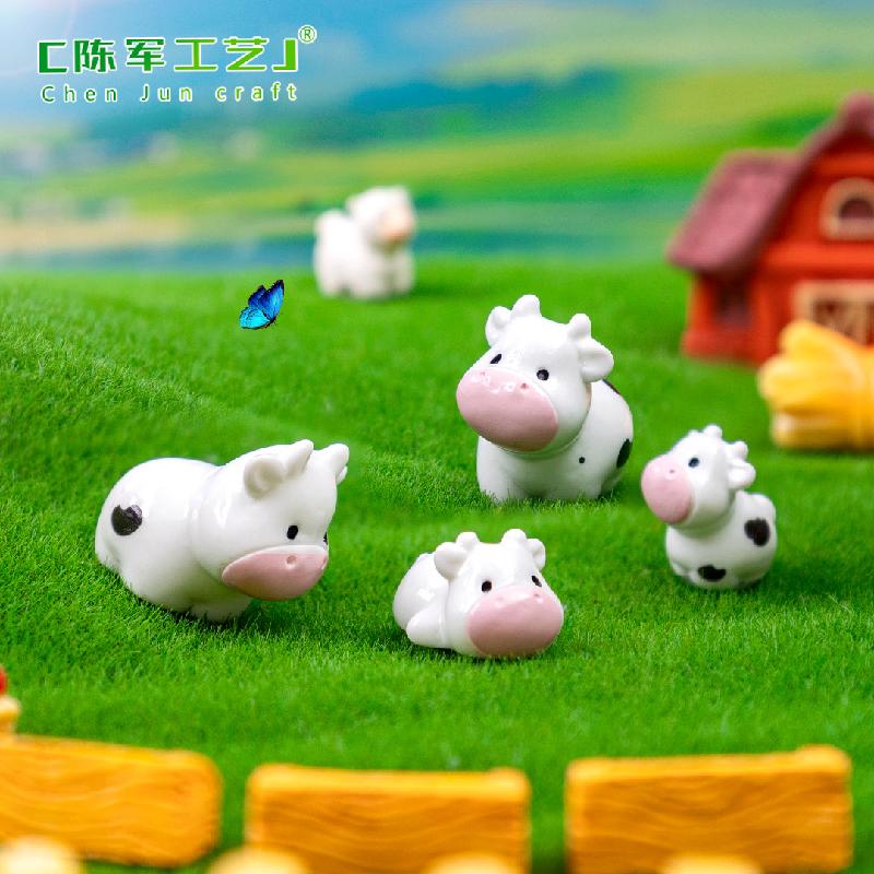 微景观创意可爱牛牛一家园艺造景 DIY装饰品挂配件迷你桌面小摆件