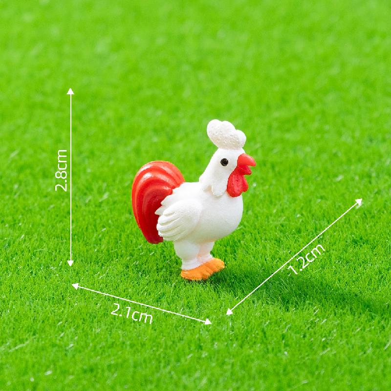 Tiểu cảnh gia đình gà mini PVC trang trí chậu cây DIY (ZC-953)