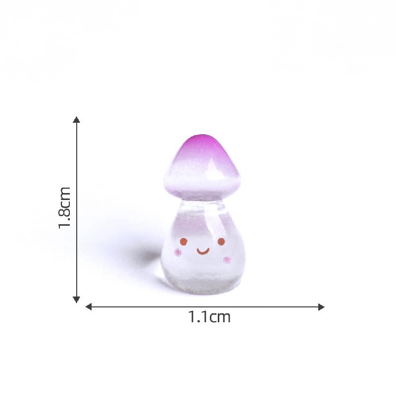 苔藓微景观可爱夜光歪头小蘑菇园艺造景 DIY装饰品配件迷你小摆件