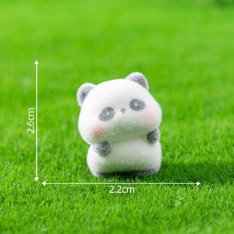 微景观创意可爱植绒公仔肉肉小熊猫萌粒 DIY装饰品配件迷你小摆件