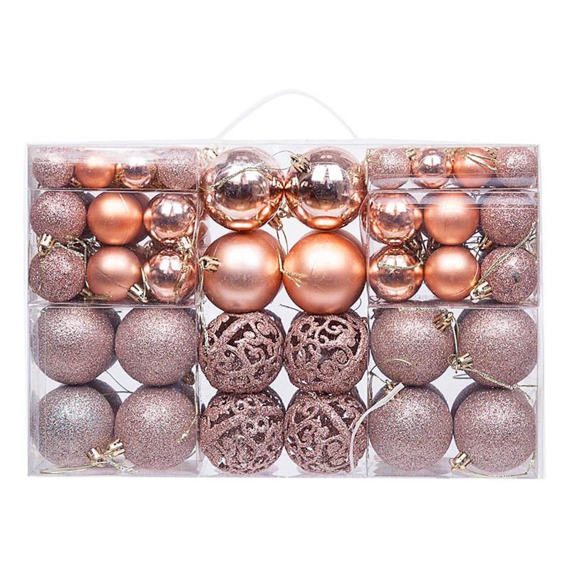 Bộ quà tặng trang trí cây thông Noel: 100 chiếc sao, bóng nhựa trang trí, hộp quà, mới.