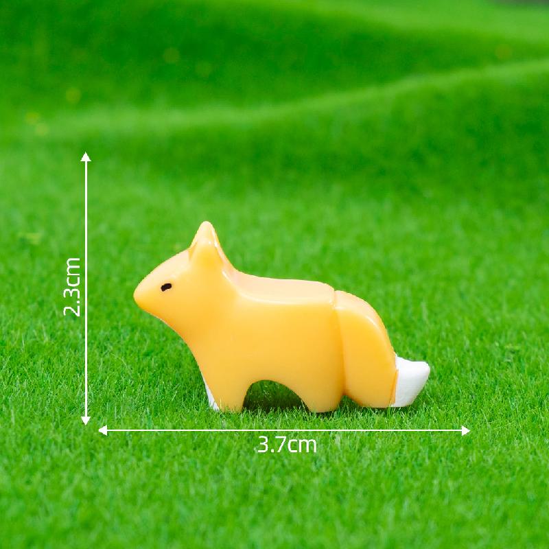 微景观创意仿真木雕小动物萌粒公仔 DIY装饰品配件迷你树脂小摆件