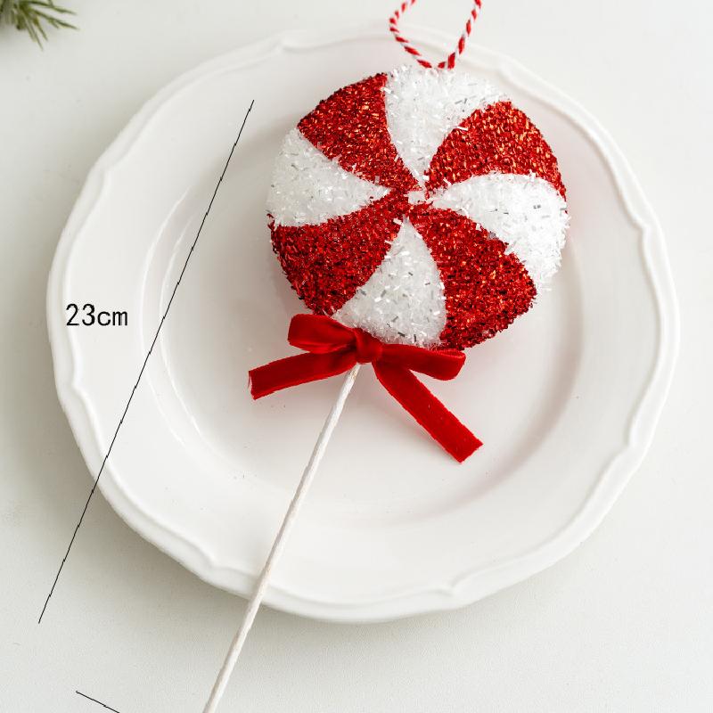 Trang trí Noel: Bóng đỏ trắng, kẹo gậy trang trí cây Noel