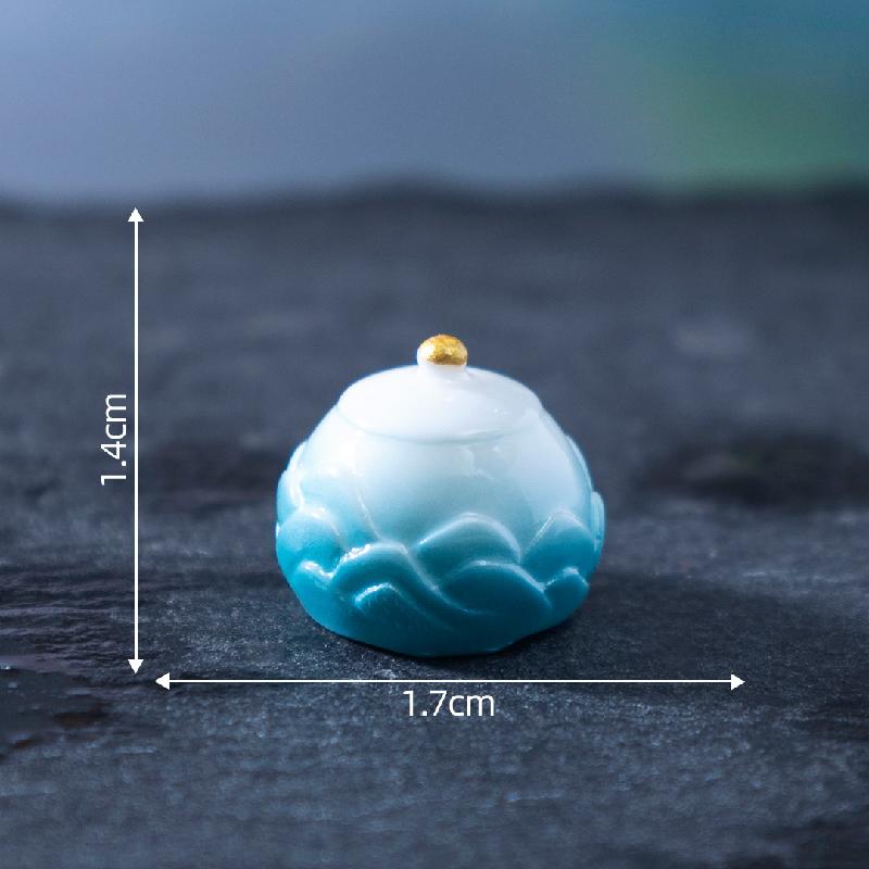 微景观创意国风青山茶具茶壶娃娃屋 DIY装饰品配件迷你微缩小摆件