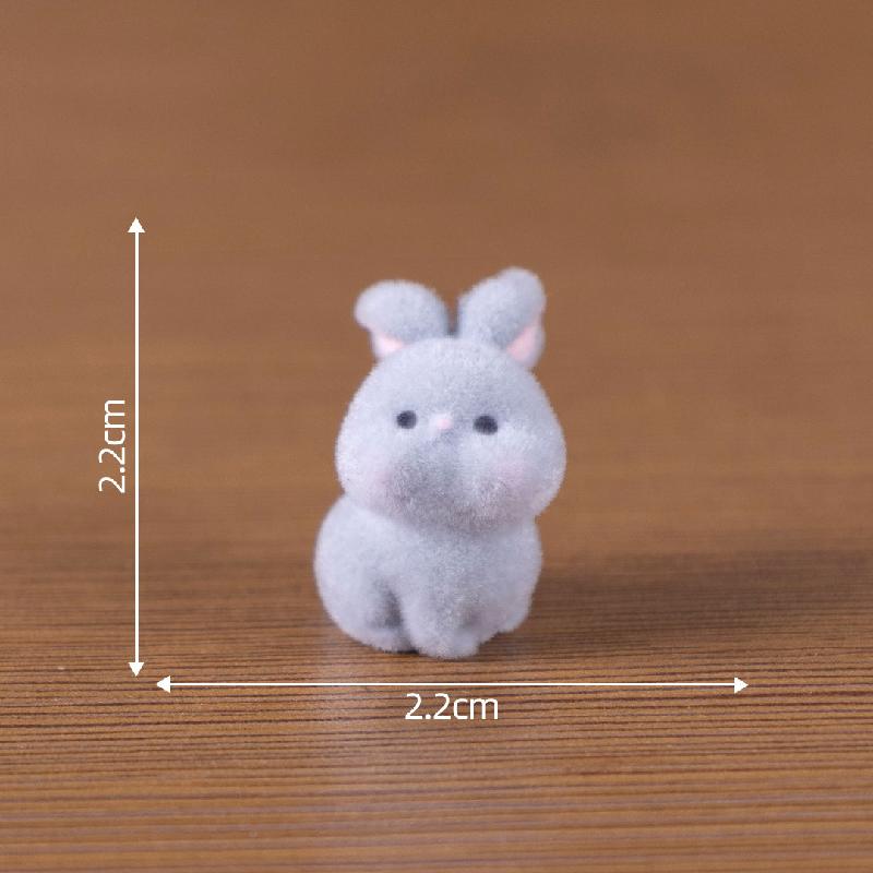 微景观创意植绒小兔子公仔娃屋 DIY装饰包包钥匙扣配件迷你小摆件