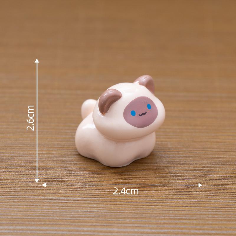 微景观创意活泼暹罗猫公仔娃屋 DIY装饰品配件迷你车载桌面小摆件