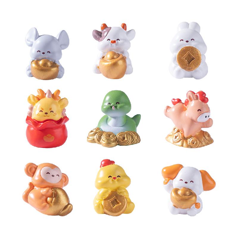 微景观创意十二生肖元宝萌粒公仔 DIY装饰配件迷你车载桌面小摆件