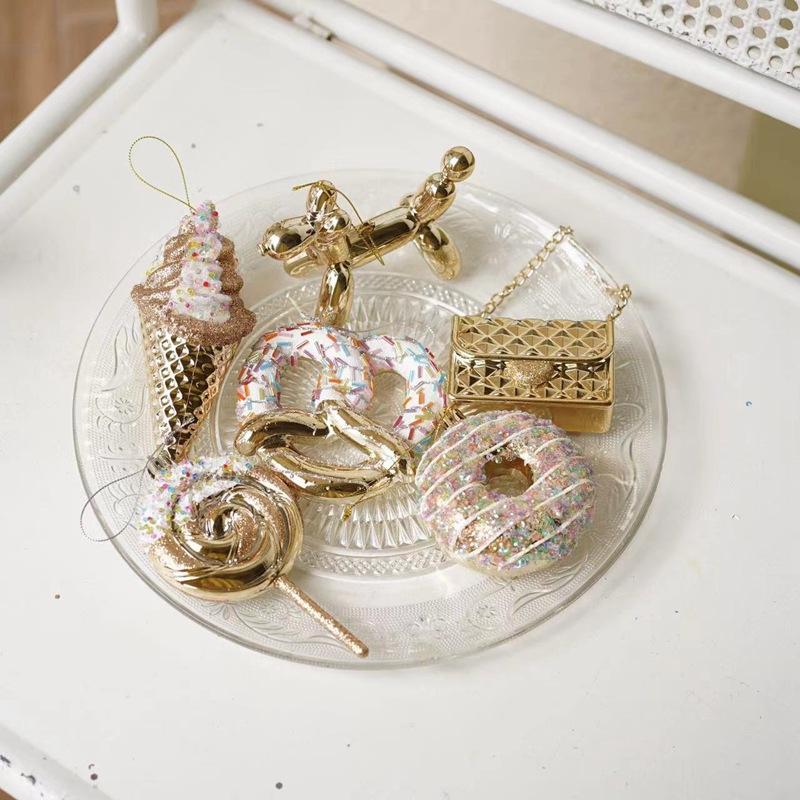 Bộ trang trí Peacetime Giáng Sinh màu vàng sang trọng, phụ kiện cây thông Noel, decor nhà cửa Noel