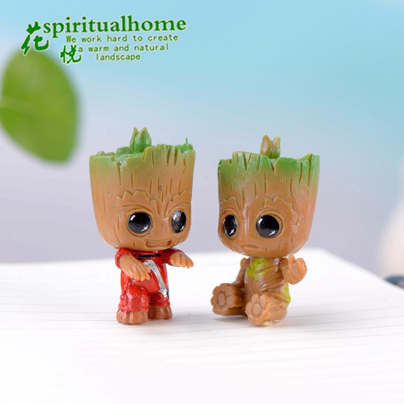 微景观树人卡通钥匙扣挂件摆件DIY多肉植物装饰树怪摆件创意盆景