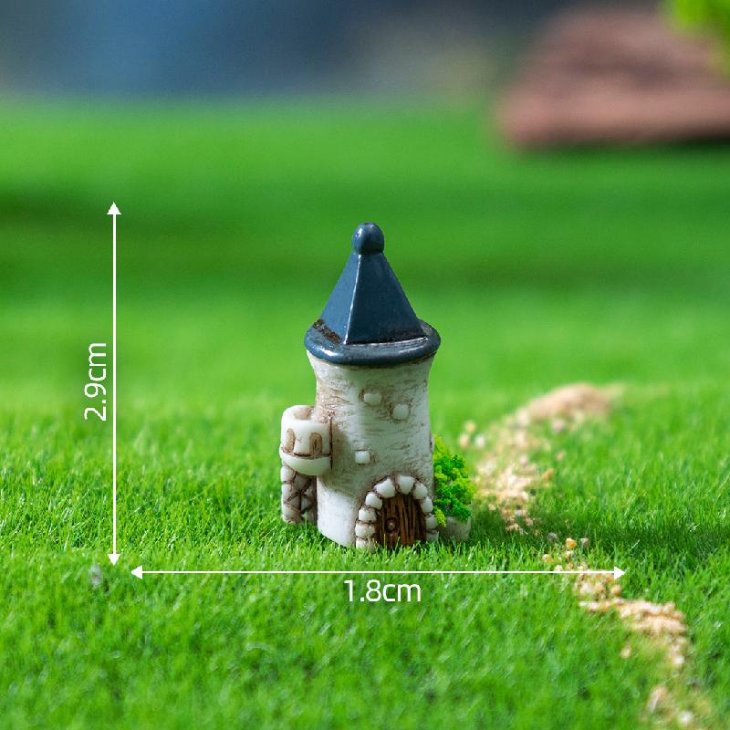 跨境新品微景观创意复古小城堡房子 DIY装饰品配件迷你树脂小摆件