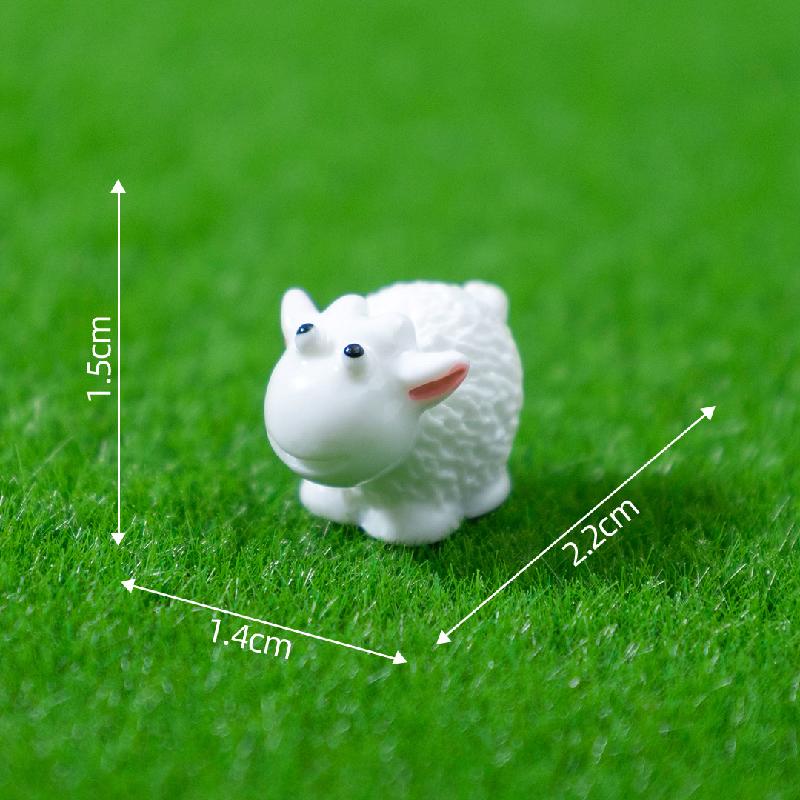 Tiểu cảnh cừu đỏ và trắng, phụ kiện trang trí cây cảnh mini (ZC-598)