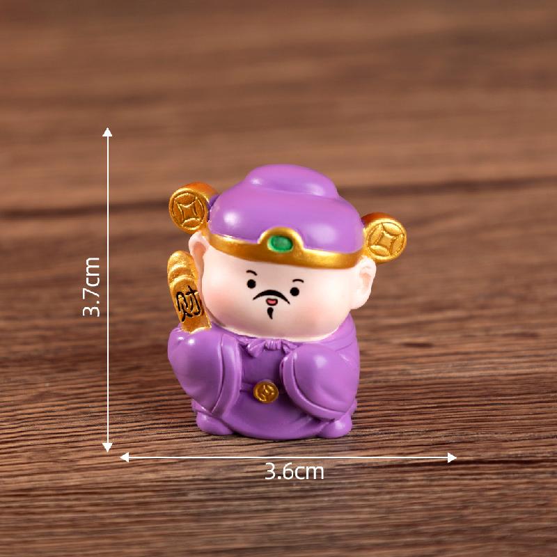 微景观创意新年五路财神爷 DIY装饰品盲袋配件迷你车载桌面小摆件