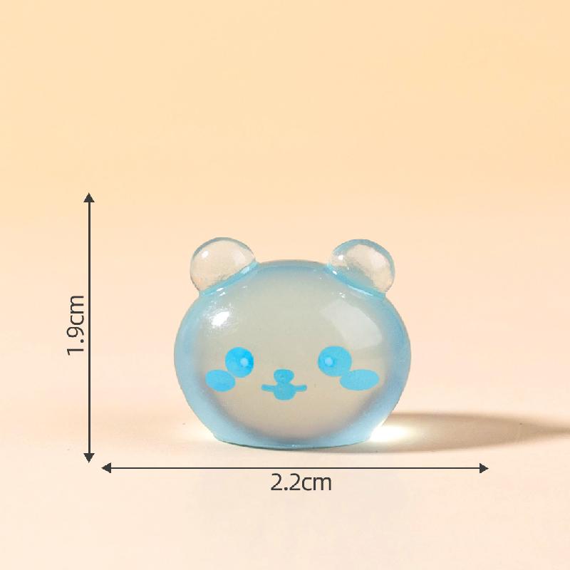 跨境新品微景观创意夜光小猫兔子动物头 DIY装饰品配件迷你小摆件