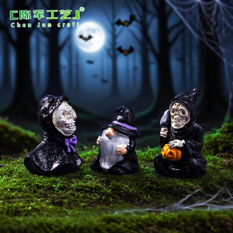 跨境新品微景观创意木乃伊骷髅萌粒万圣节 DIY装饰配件迷你小摆件