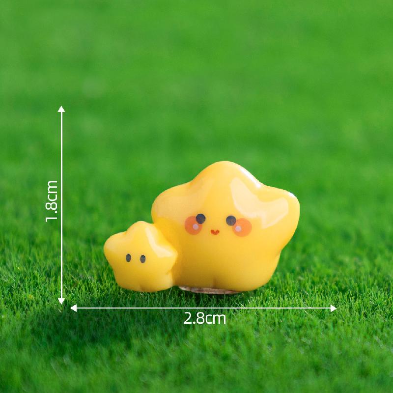 创意夜光Q萌天使小黄星萌粒园艺造景DIY装饰品挂配件微景观小摆件