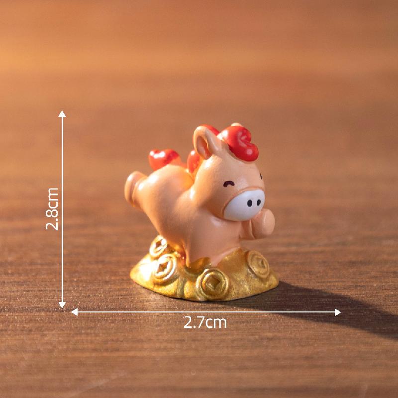 微景观创意十二生肖元宝萌粒公仔 DIY装饰配件迷你车载桌面小摆件
